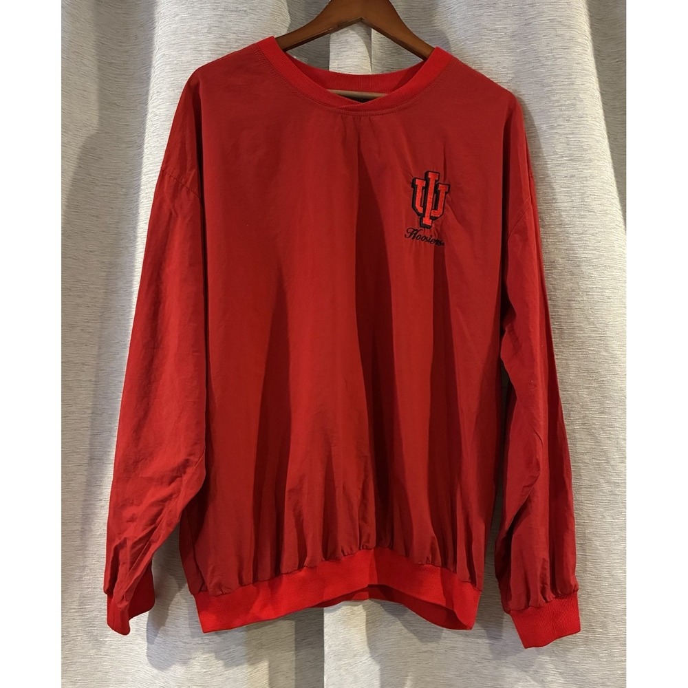Vintage Indiana Hoosiers IU‎ Sweatshirt Pullover Windbreaker Red Mens Size L